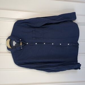 Men's Navy Blue Button-Up Shirt
